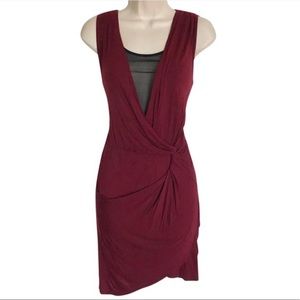 LAST CHANCE: Robert Rodriguez Dark Red Draped Dress